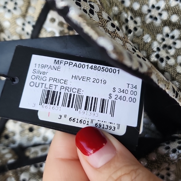 BNWT Maje Pane Metallic Floral Jacquard Trousers - Picture 7 of 11